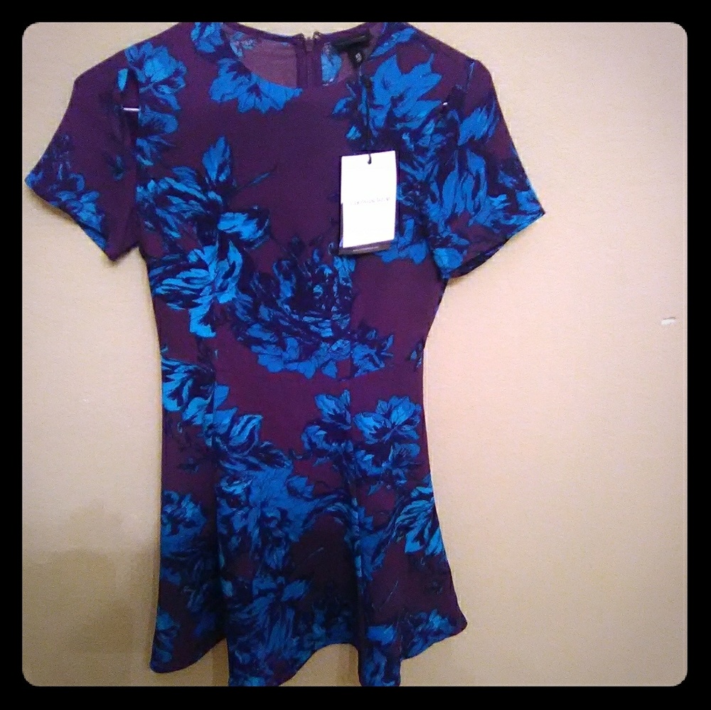 Beautiful flowered black and teal dress
